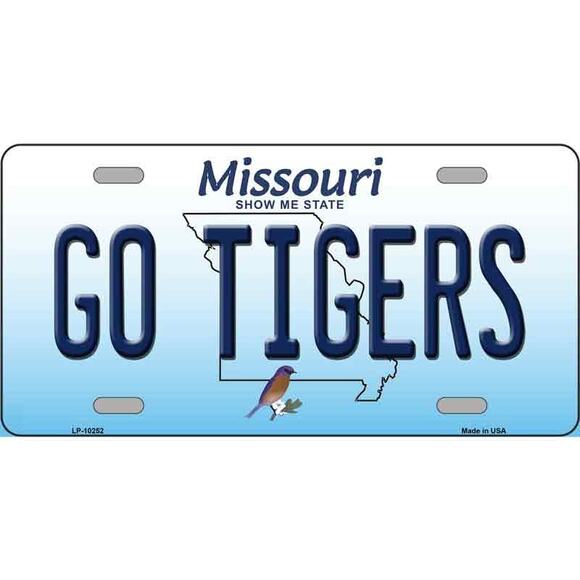 NCAA Go Tigers Metal License Plate Auto Missouri Truck Sign New Mizzu Wall SEC - Picture 1 of 3